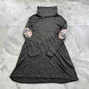 Million Bullpup Sweater with Elbow Patches Gray Tunic‎ Dress Size Large L USA